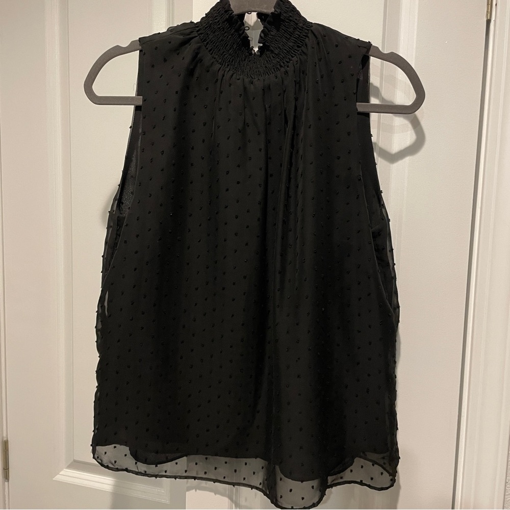 AQUA: Black high-neck blouse